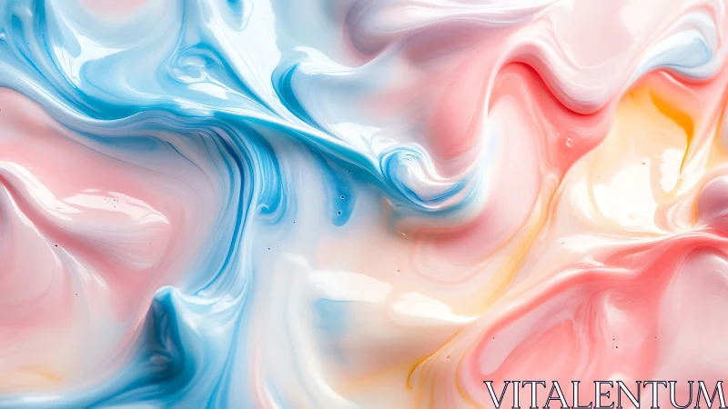 Colored liquid pigments form flowing marbled surface patterns