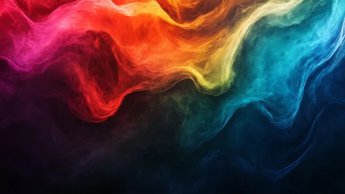 Turbulent multicolor smoke wave with high-frequency volumetric gradients