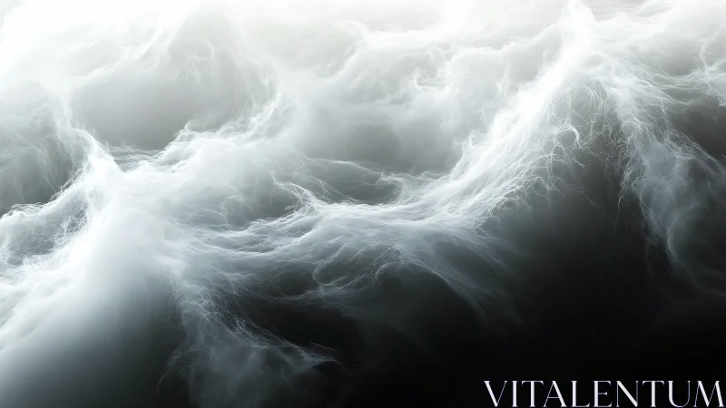 Dreamy white clouds drifting over a deep shadowed sky.