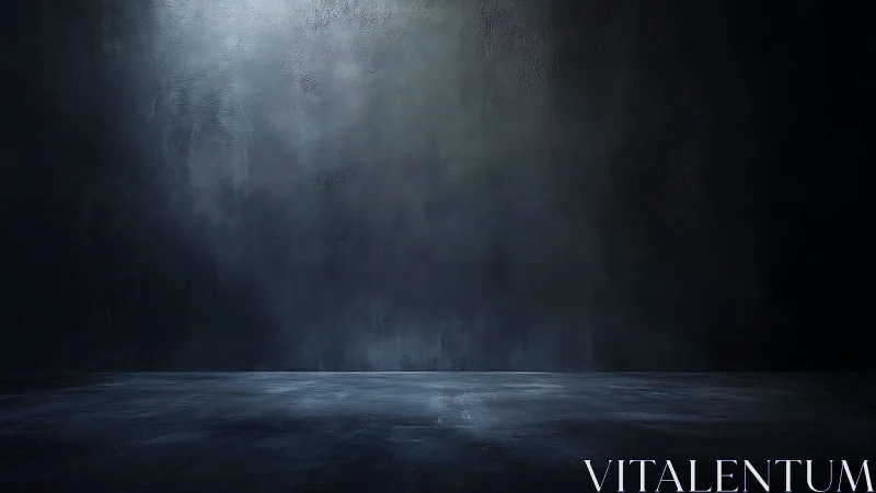 Empty dark studio room with textured concrete wall backdrop.