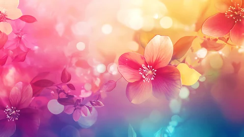 Gradient Floral Bokeh: Soft Focus Botanical Composition.