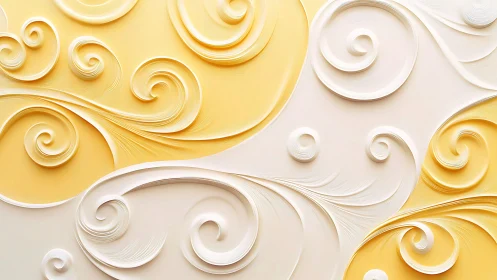 Swirling paper tides quietly braid sunshine into soft foam