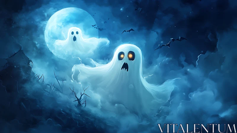 Moonlit ghost duet drifts through a storm of storybook fog