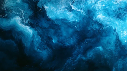 Aerial oceanic turbulence in abstract ultramarine fluid motion
