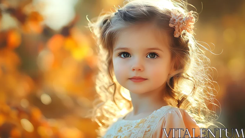 Golden Hour Child Portrait with Warm Backlighting and Soft Bokeh.