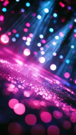 Neon confetti cosmos under electric spotlight rains.