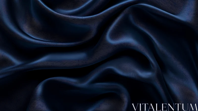 Midnight satin fabric folds with deep luminous sheen.