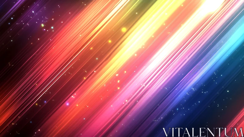 Prismatic light streaks with cosmic particle scatter gradients.