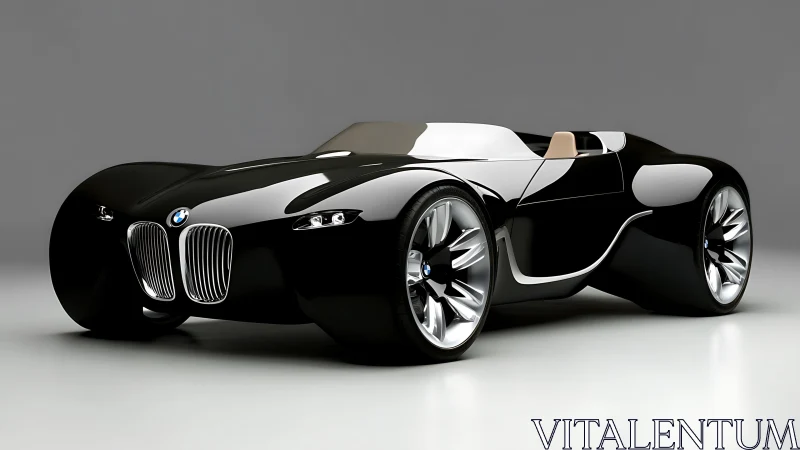 Sleek black BMW concept roadster with sculpted bodywork.