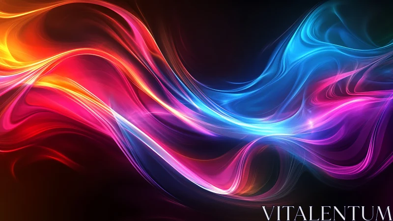 Chromatic light waves in fluid neon gradients on dark field