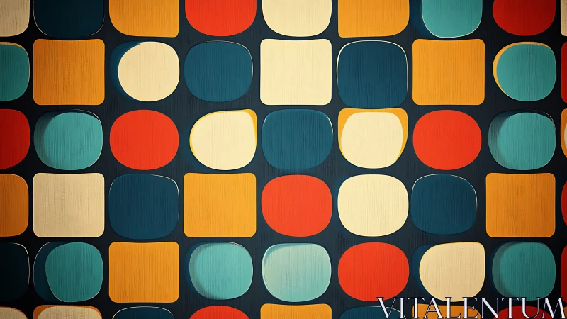 Playful retro squares and circles brighten a cozy modern wall
