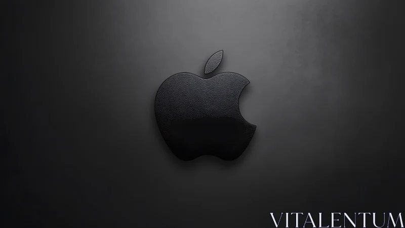 Apple Logo in Textured Black on Dark Gray Gradient