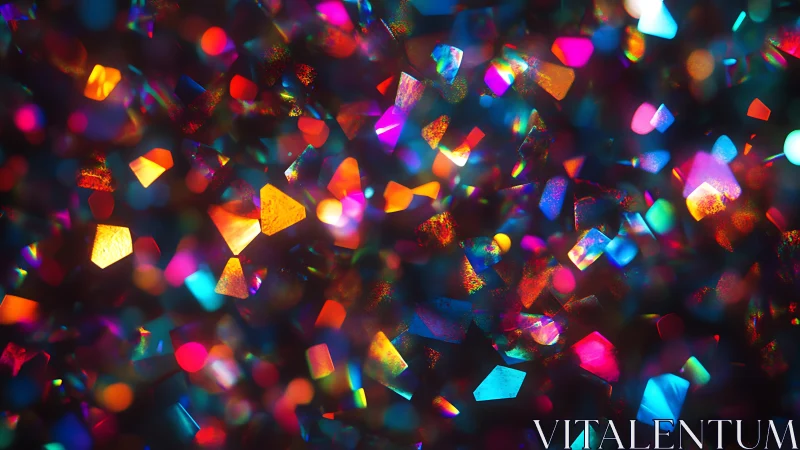 Colorful geometric light shards in abstract closeup view.