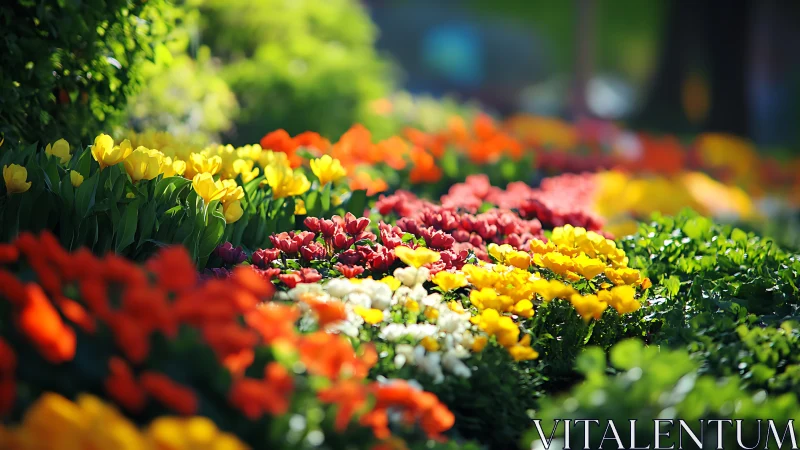 Vibrant Spring Flower Garden Display.
