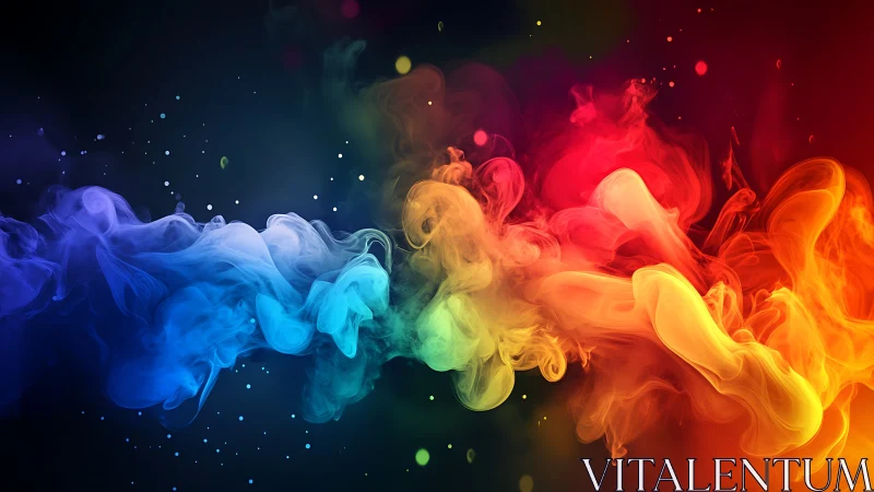 Chromatic smoke waves in luminous abstract motionscape.