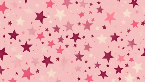 Pink star pattern fills soft pastel background evenly