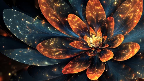 Fractal luminous bloom with radial cosmic petal architecture.