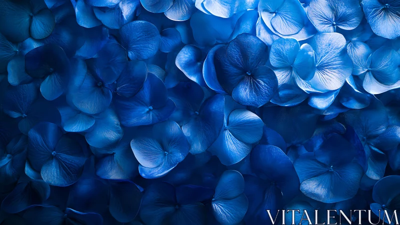 Blue Hydrangea Petals: Optical Depth and Chromatic Saturation Analysis.