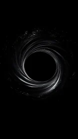 Silent singularity haloed by spiraling starlit rivers of night.