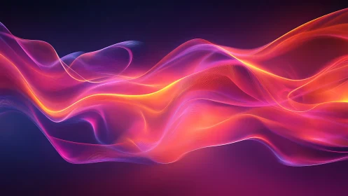 Luminous Fluid Dynamics: Neon Wave Forms in Chromatic Gradient Field