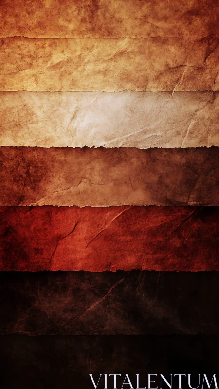 Layered textured paper background in warm earth colors.