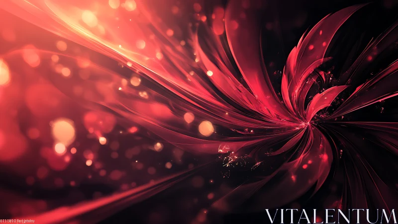 Abstract red light trails forming radial flowing structure.