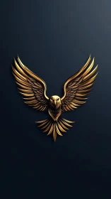 Sculpted golden eagle emblem rendered on deep matte background