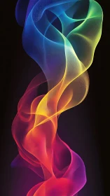 Vertical gradient waveform of multicolored light ribbons.