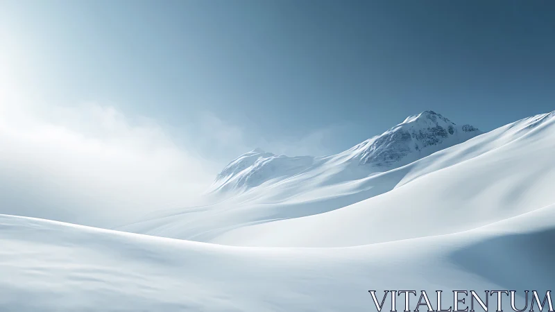 High-altitude winter ridge with pristine wind-carved snowfields
