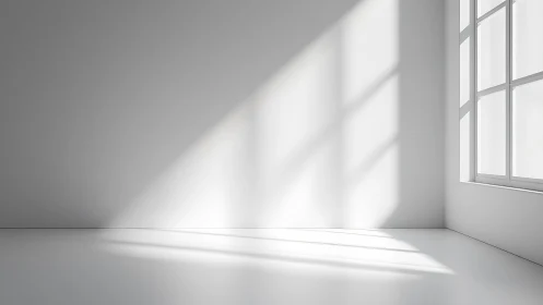 Sunlit white room where quiet shadows sketch soft geometry.
