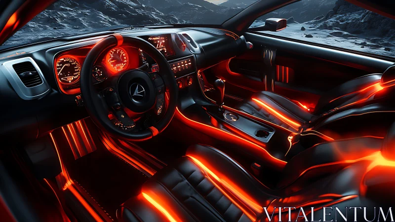 Lava-lit cockpit cruising a moonlit alien highway interior.
