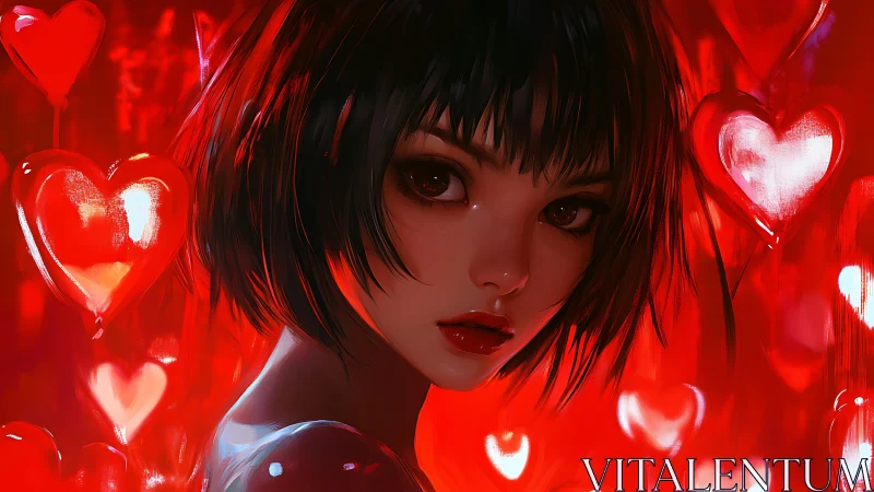 Neon Heart Portrait: Digital Character Study.