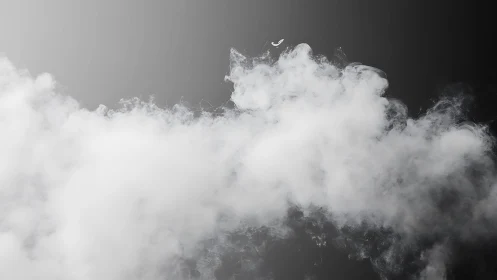 Soft drifting cloud of smoke over deep gray silence.