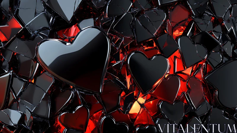 Glowing Hearts in Radiant Red and Black.