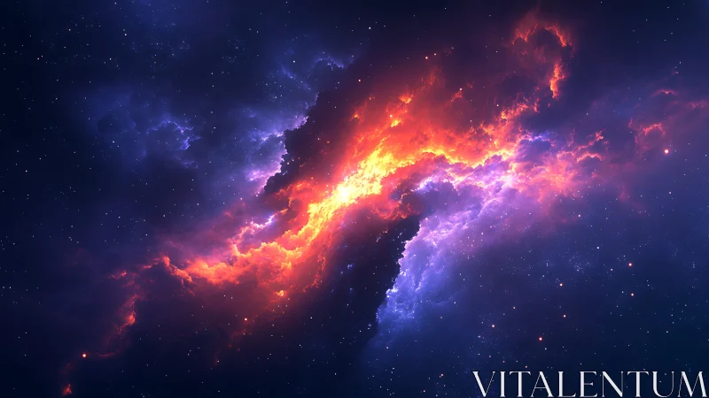 Starfire rift carving neon thunder through midnight cosmos.