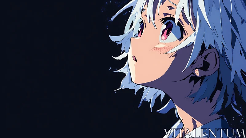 Soft stargazer with white hair caught in quiet wonder.