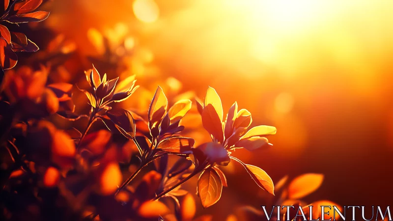 Backlit foliage forms sharp silhouettes against low sunlight