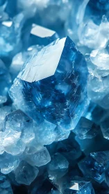 Close-up view of vivid blue crystalline mineral cluster.