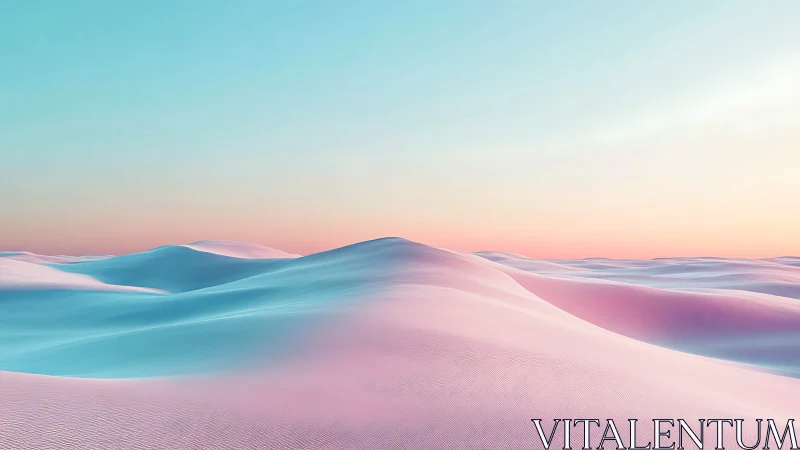 Digital pastel dunes with minimal horizon gradient composition.