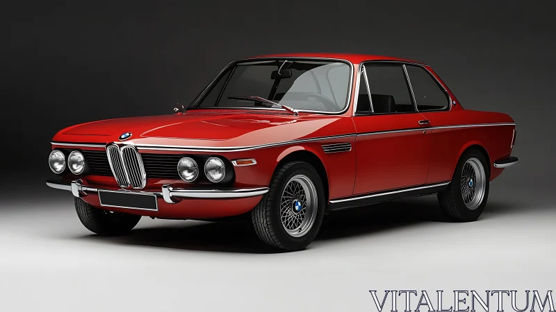 Classic red BMW coupe glowing with timeless driving charm.