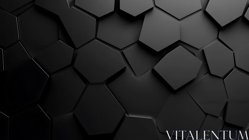Minimal black 3D polygonal surface with soft reflections.
