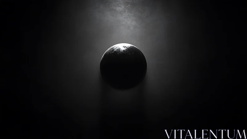 Midnight halo around a lone eclipse-sphere in shadow.