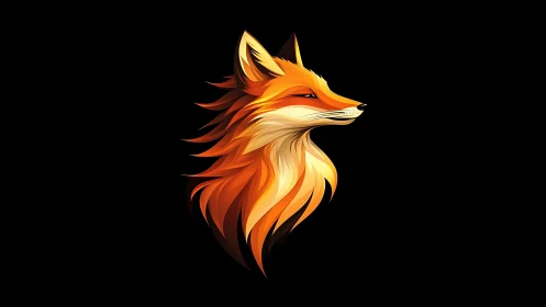 Stylized side profile illustration of fox head on black background.
