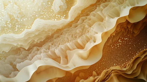 Layered cream and ochre abstract landscape with depth.