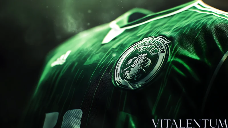 Proud green football jersey glows with bold team spirit