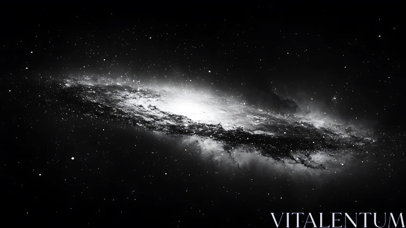 Starlit galaxy shard drifting through deep velvet night sky.