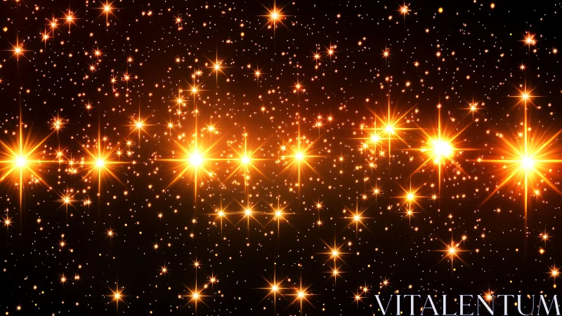 Golden starfield glows in a radiant cosmic panorama.