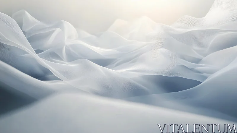 Translucent white fabric waves in soft diffused light.