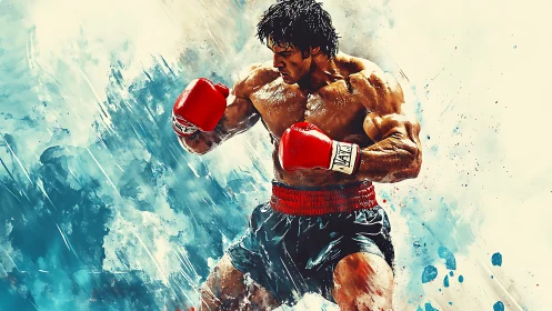 The Champion's Fury Erupts in Watercolor Glory