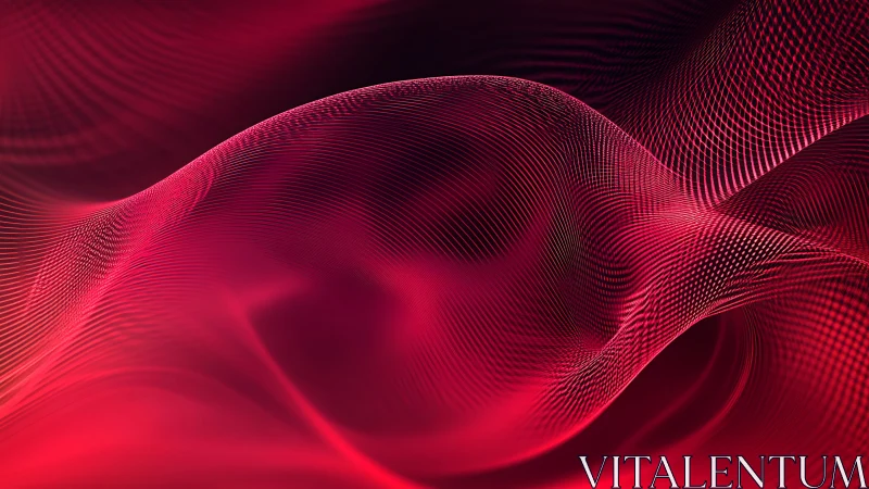 Crimson data tides ripple through luminous digital silk.
